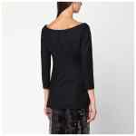 Alberta Ferretti Black wool V-neck jacket