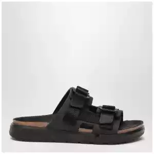Birkenstock Shinjuku black leather and textile slipper