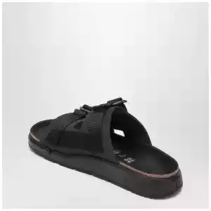 Birkenstock Shinjuku black leather and textile slipper