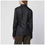 Dries Van Noten Black wrap shirt with jacquard texture