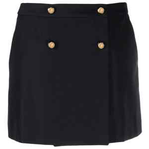 Alexander McQueen wool-cotton blend mini wrap skirt
