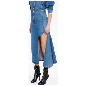 Alexander McQueen denim midi skirt