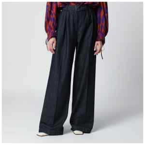 Dries Van Noten Indigo blue wide-leg denim trousers