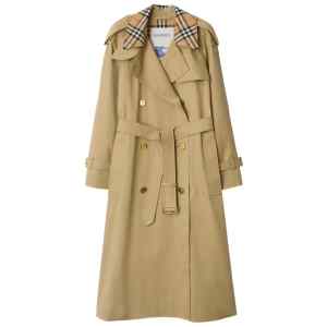 Burberry Castleford Medium Trench Coat with Check Collar