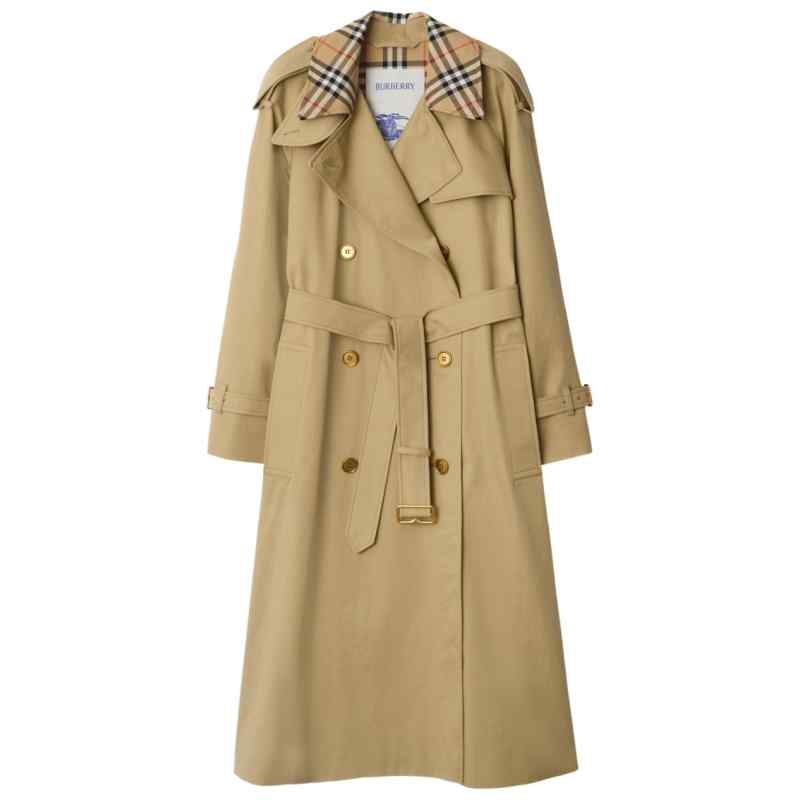Burberry Castleford Medium Trench Coat with Check Collar Burberry Castleford Medium Trench Coat with Check Collar