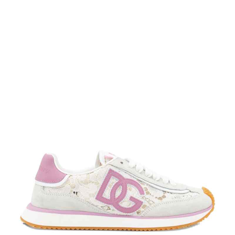 Dolce & Gabbana-white and pink DG Cushion sneakers Dolce & Gabbana-white and pink DG Cushion sneakers