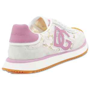 Dolce & Gabbana-white and pink DG Cushion sneakers