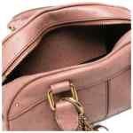 Chloé Small Ostrich-Effect Leather Bowling Bag