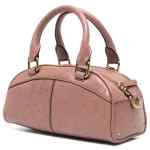 Chloé Small Ostrich-Effect Leather Bowling Bag