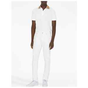 Burberry Check collar cotton polo shirt