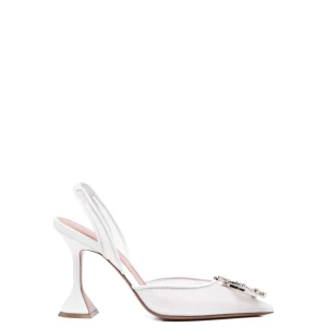 Amina Muaddi With Heel White