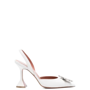 Amina Muaddi With Heel White