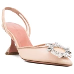 Amina Muaddi With Heel Beige