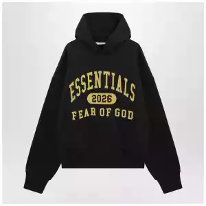 Fear of God Essentials Black washed sweatshirt with logo print