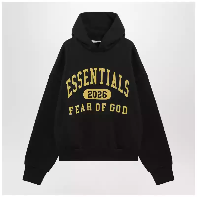 Fear of God Essentials Black washed sweatshirt with logo print
