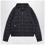 Moncler Navy blue short hooded down jacket