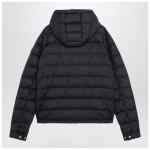Moncler Navy blue short hooded down jacket