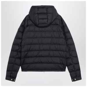 Moncler Navy blue short hooded down jacket