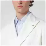 Tagliatore White double-breasted linen-blend jacket