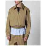 Dries Van Noten Beige cotton-blend zip-up jacket