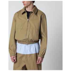 Dries Van Noten Beige cotton-blend zip-up jacket