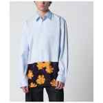 Dries Van Noten Light blue shirt with floral insert