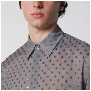 Dries Van Noten Grey shirt with sequins