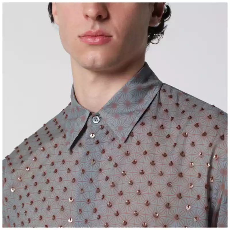 Dries Van Noten Grey shirt with sequins
