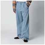 Dries Van Noten Light blue wide-leg jeans with pleats