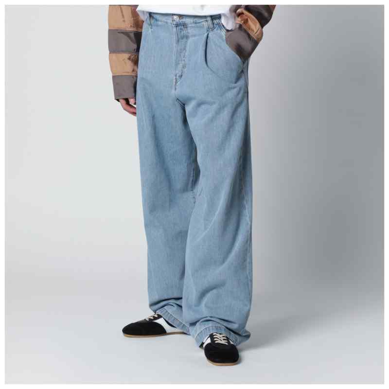 Dries Van Noten Light blue wide-leg jeans with pleats Dries Van Noten Light blue wide-leg jeans with pleats, theFeinheit