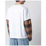 Dries Van Noten White T-shirt with striped sleeves
