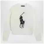 Polo Ralph Lauren White sweater with logo intarsia