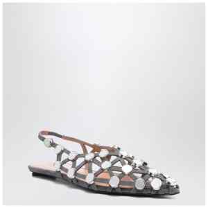 The Attico Dark grey Grid ballerina