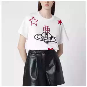 Vivienne Westwood White Orb and Stars T-shirt