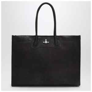 Vivienne Westwood Troy tote bag in dark brown leather