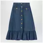 Valentino Blue denim midi skirt