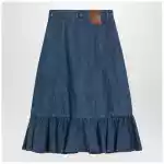 Valentino Blue denim midi skirt