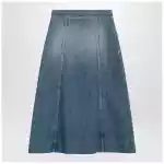 Valentino Washed denim midi skirt