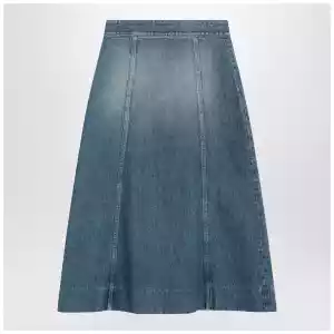 Valentino Washed denim midi skirt
