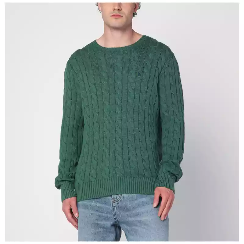 Polo Ralph Lauren Green cotton cable-knit jumper