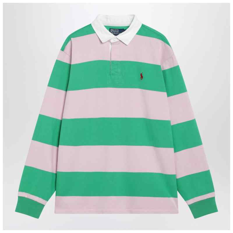 Polo Ralph Lauren Pink/emerald green striped polo, theFeinheit