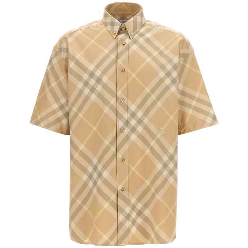 8082478FLAX_01_M_2024-06-20T07-26-33.755Z-3 Burberry Logo Embroidery Check Shirt