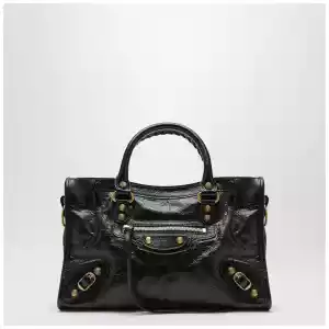Balenciaga Le City small bag in black/antique gold