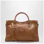 Balenciaga Le City medium bag in camel/antique gold