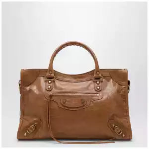Balenciaga Le City medium bag in camel/antique gold