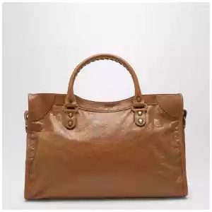Balenciaga Le City medium bag in camel/antique gold