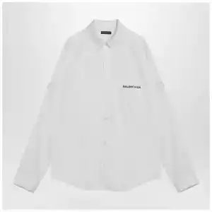 Balenciaga White Uniform Merch button-down shirt