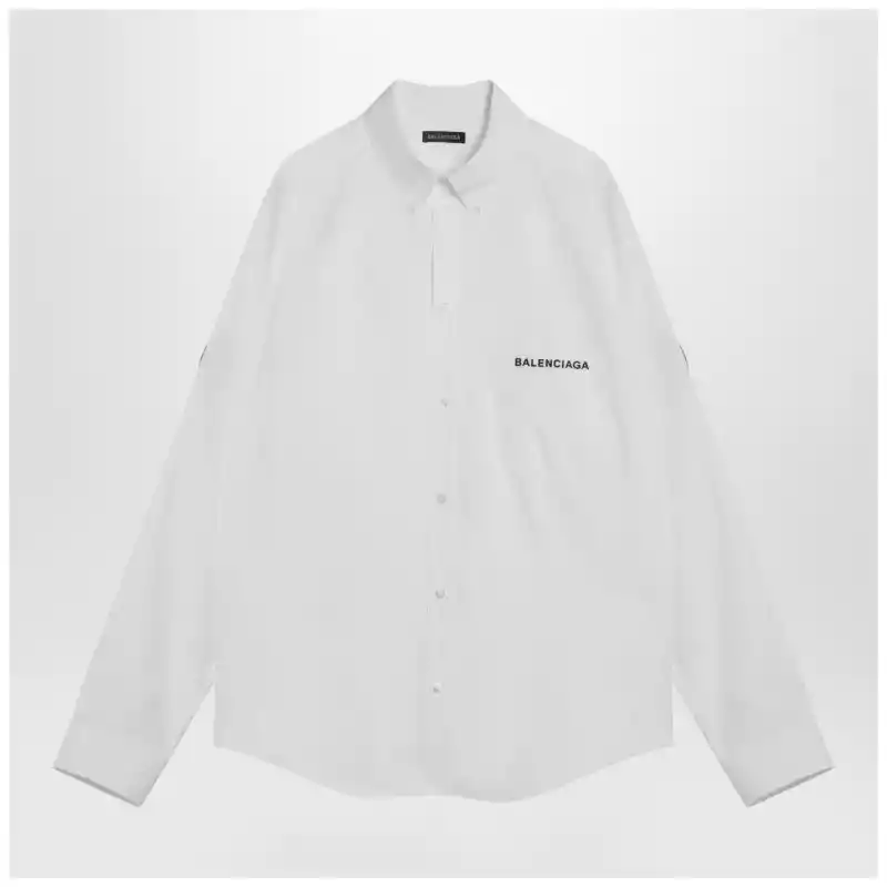 830979TRM28_R_BALEN-9000.x Balenciaga White Uniform Merch button-down shirt