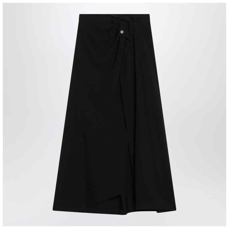 Balenciaga Draped black skirt in crêpe