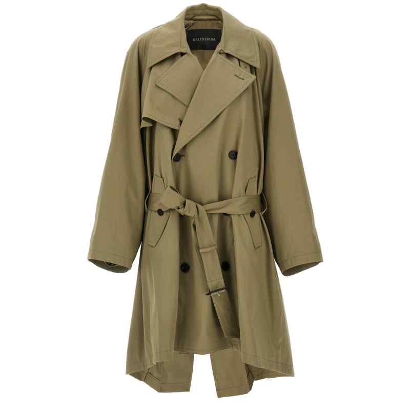 Balenciaga Draped Neck Trench Coat